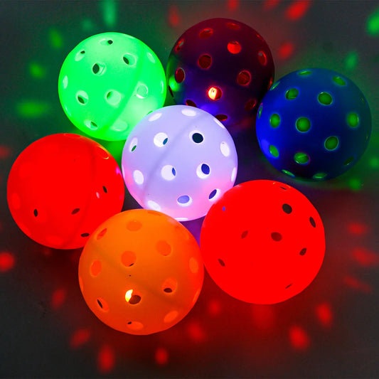 SONGYI Glow in The Dark Pickleball 7 Color Outdoor Pickleballs LED Light Up